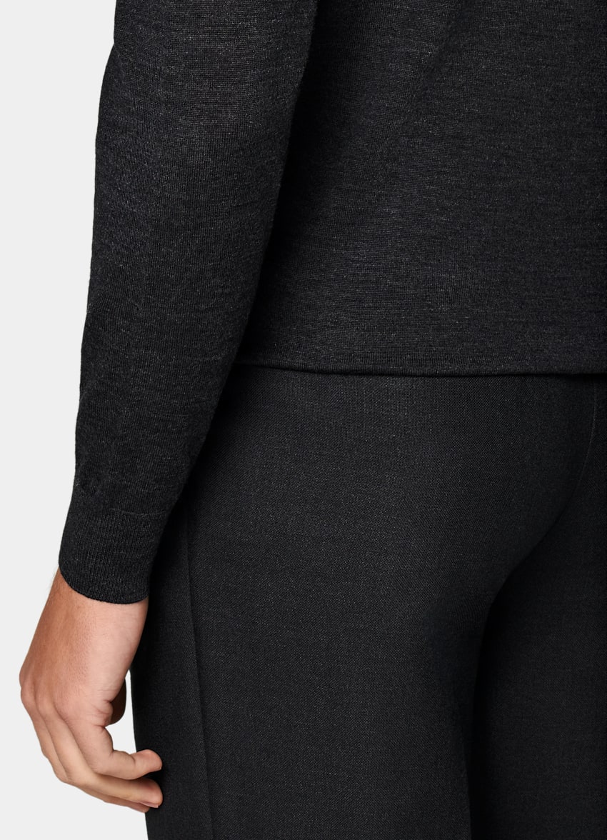 Dark Grey Merino Crewneck