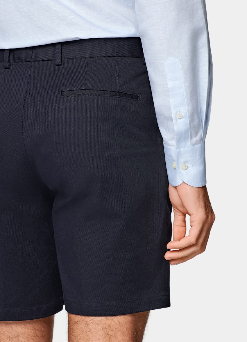 Navy Slim Leg Shorts