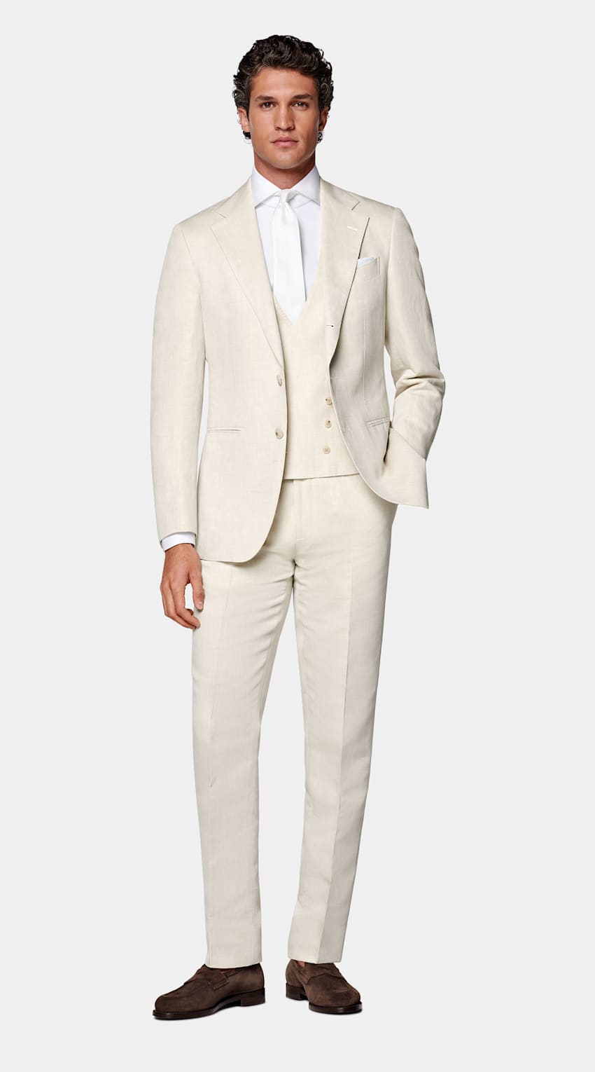 Sand Three-Piece Tailored Fit Havana Suit