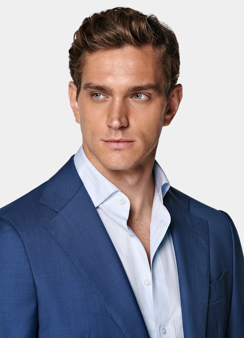 Mid Blue Tailored Fit Havana Suit