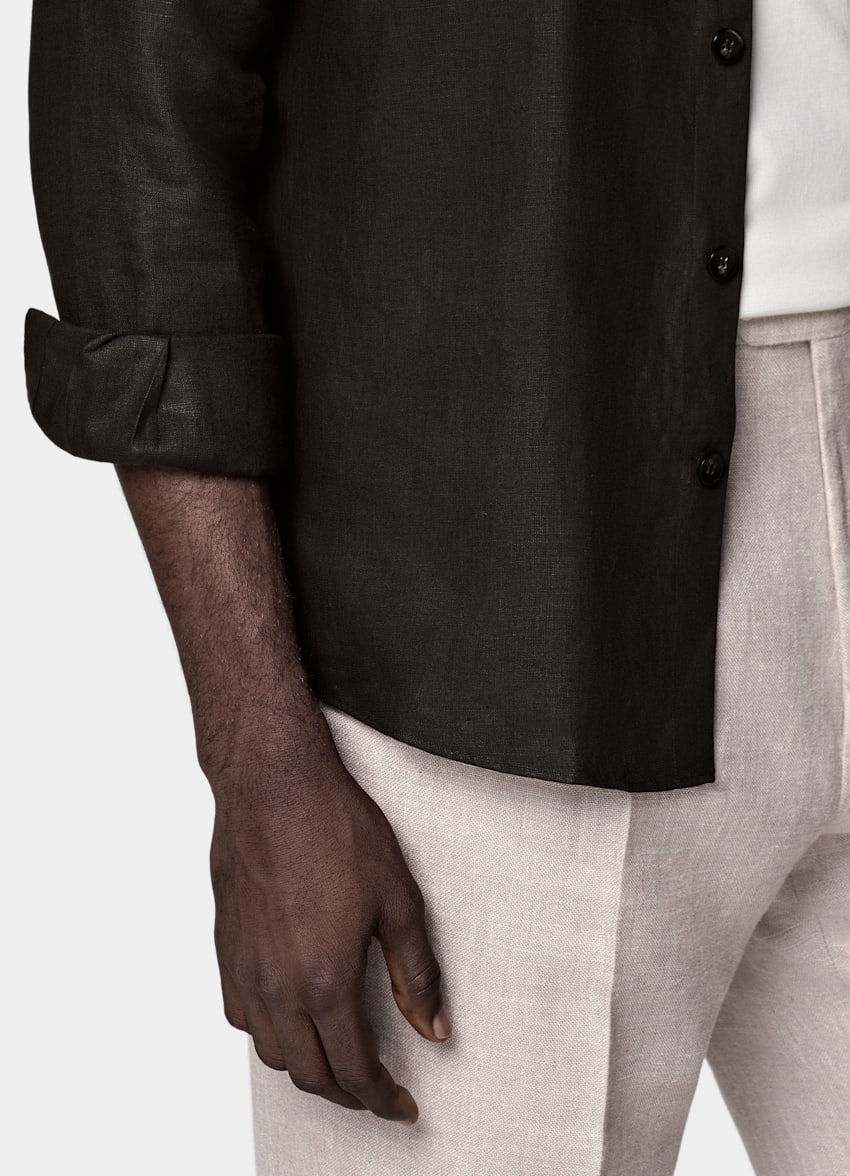 Dark Brown Slim Fit Shirt