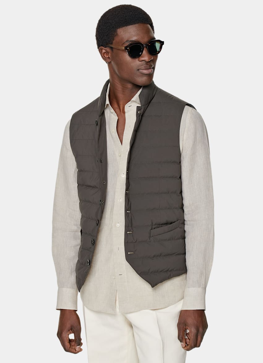 Brown Down Vest
