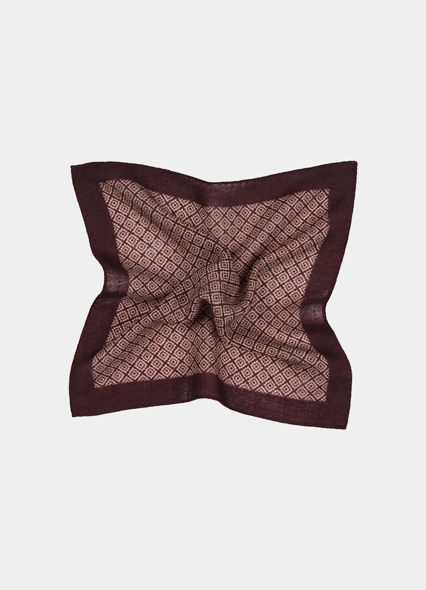 Light Brown Graphic Pocket Square
