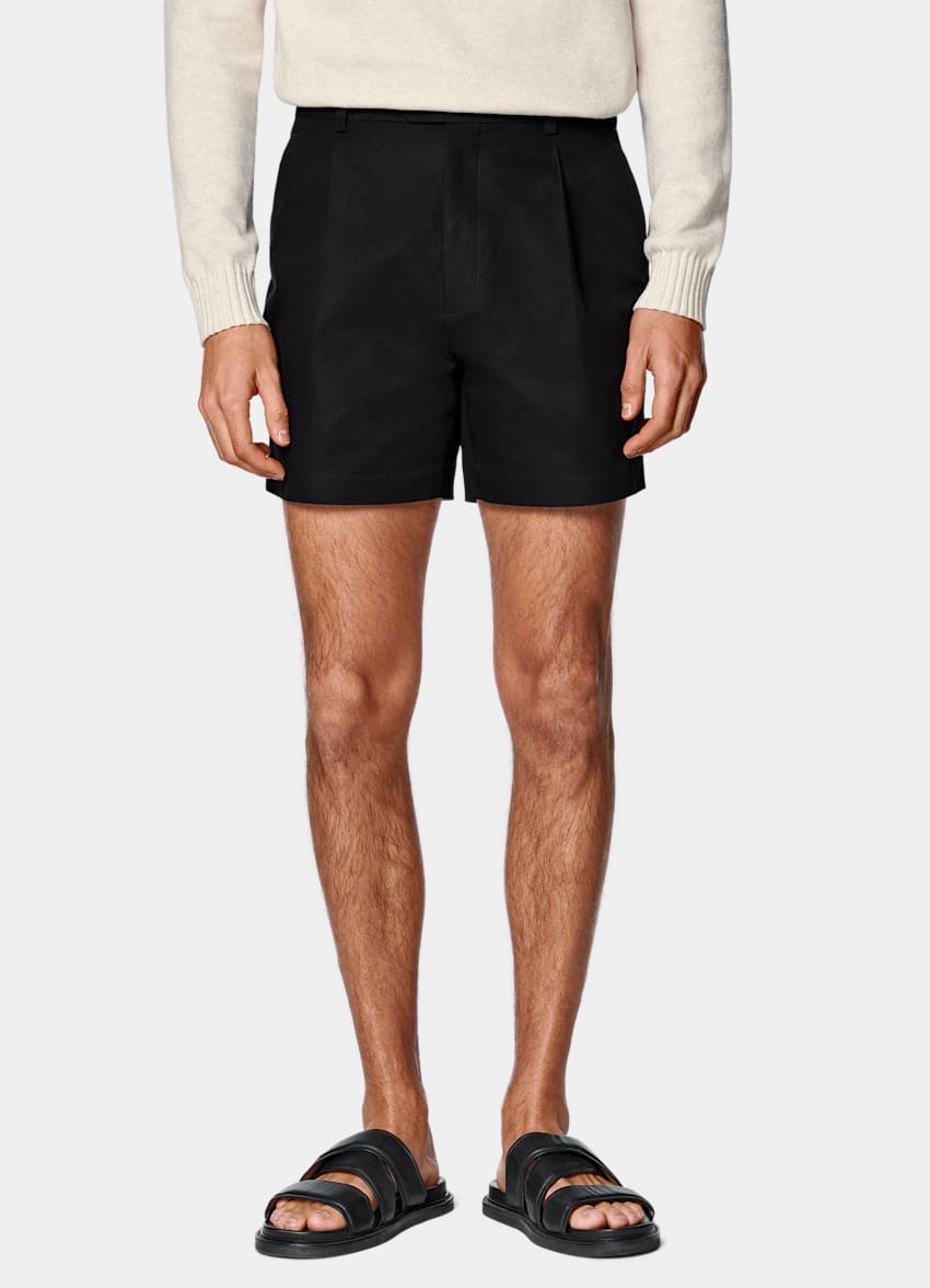 Black Straight Leg Shorts