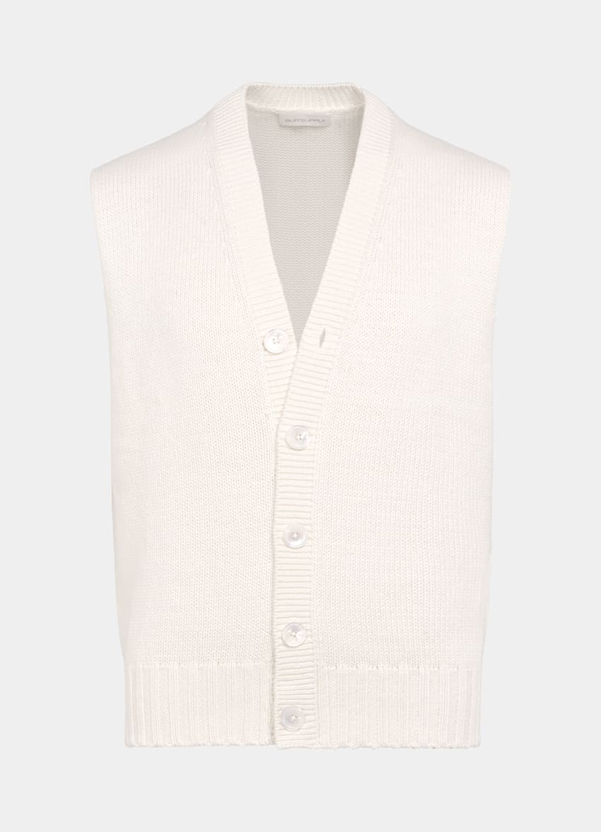 Off-White Sleeveless Cardigan