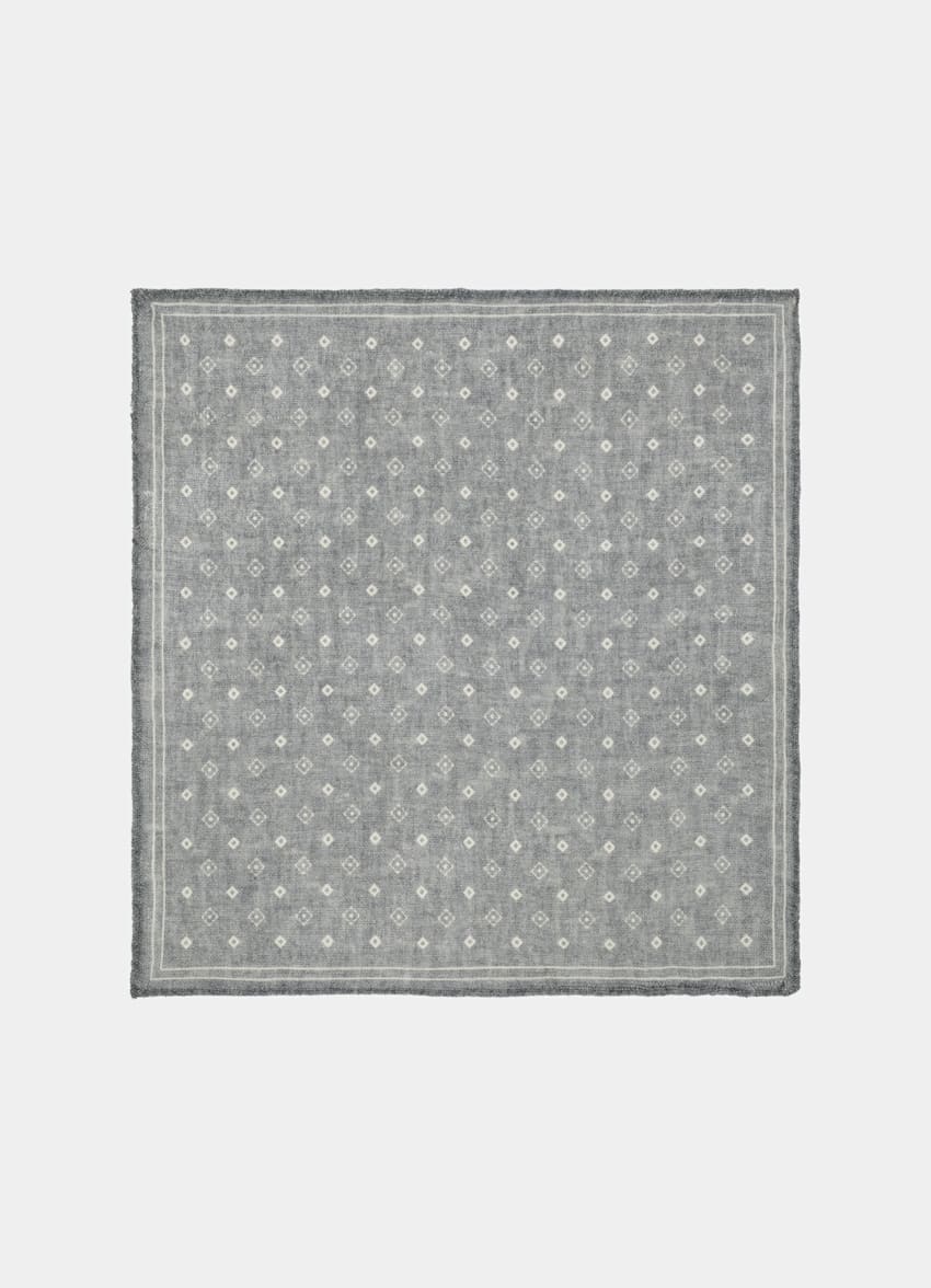 Light Grey Graphic Pocket Square
