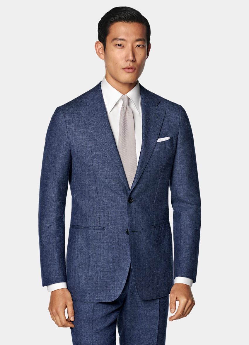 Mid Blue Tailored Fit Havana Suit