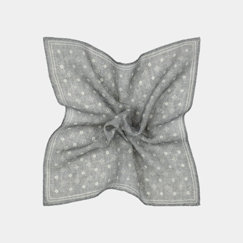 Light Grey Graphic Pocket Square