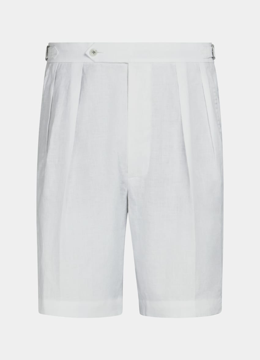 White Straight Leg Shorts