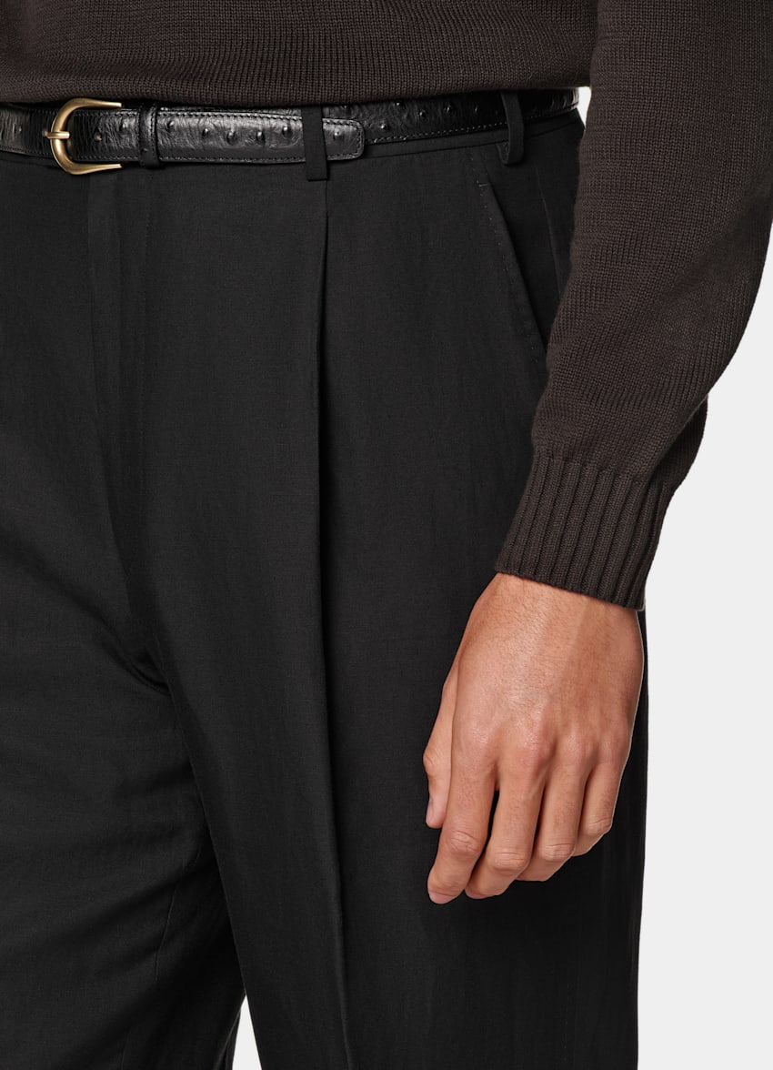 Black Wide Leg Straight Pants