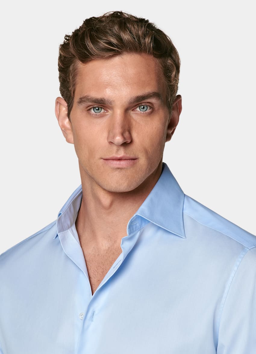 Light Blue Twill Tailored Fit Shirt