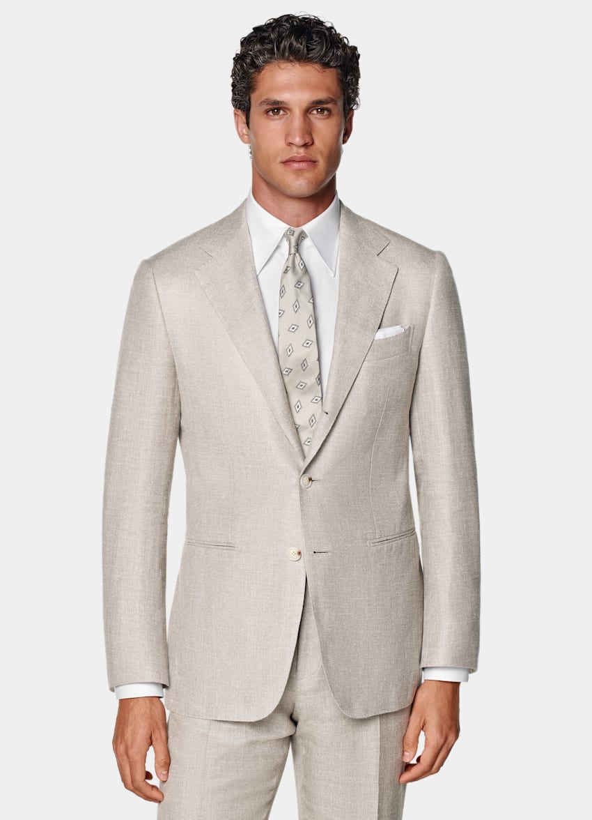 Light Taupe Tailored Fit Havana Suit