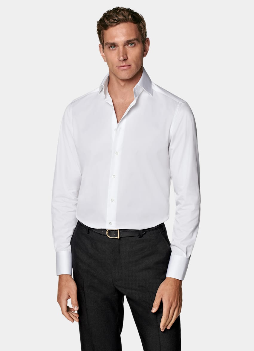 White Twill Tailored Fit Shirt