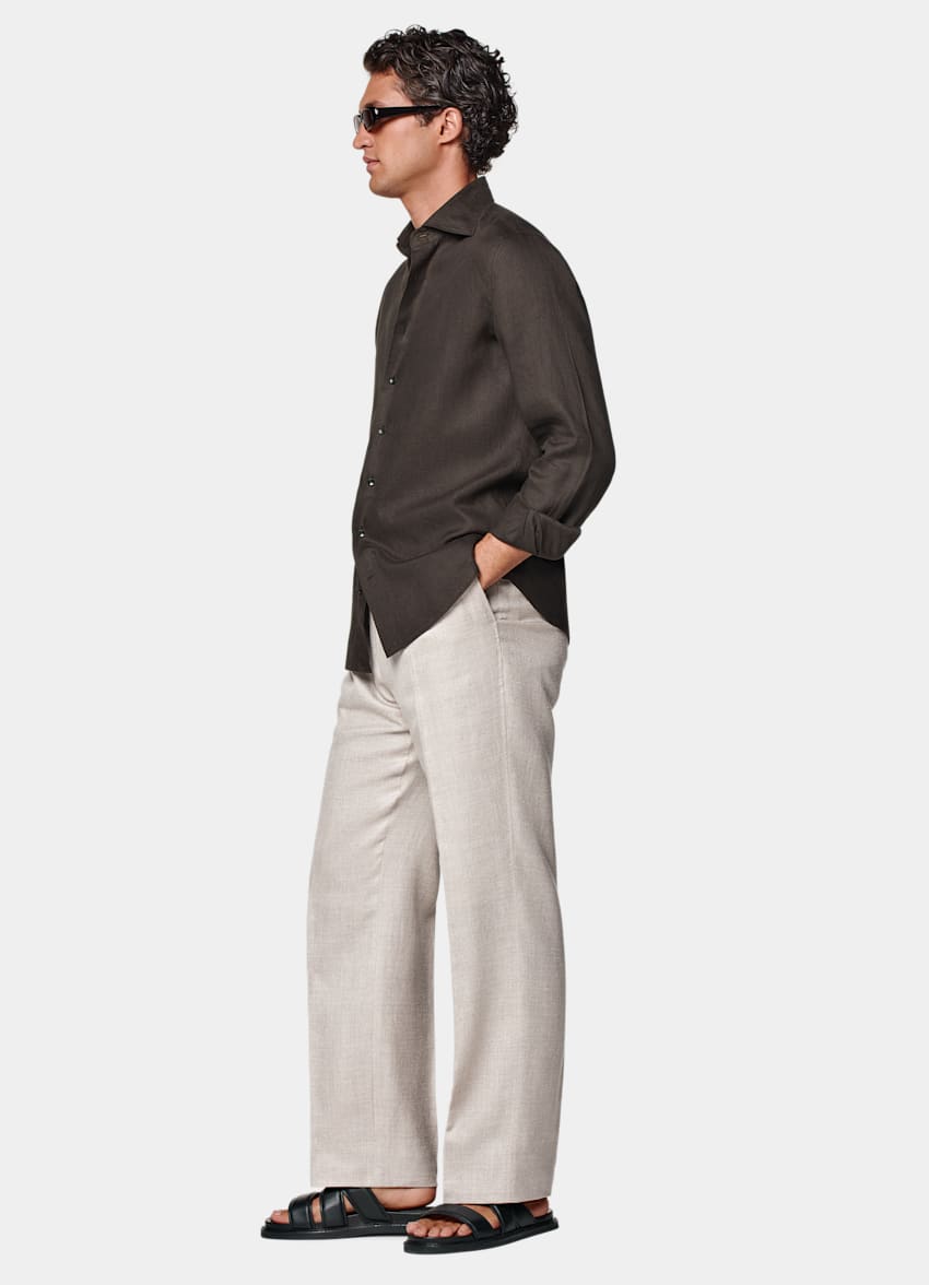 Dark Brown Tailored Fit Shirt