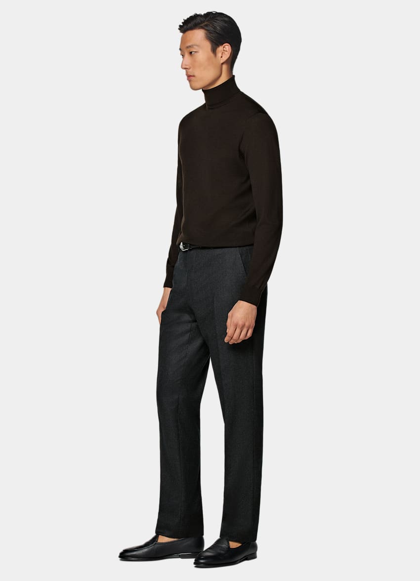 Dark Brown Merino Turtleneck