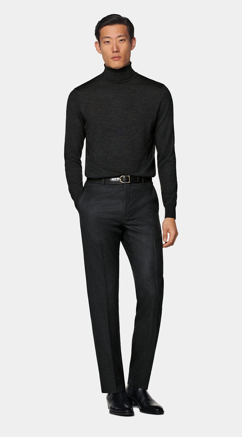 Dark Grey Merino Turtleneck