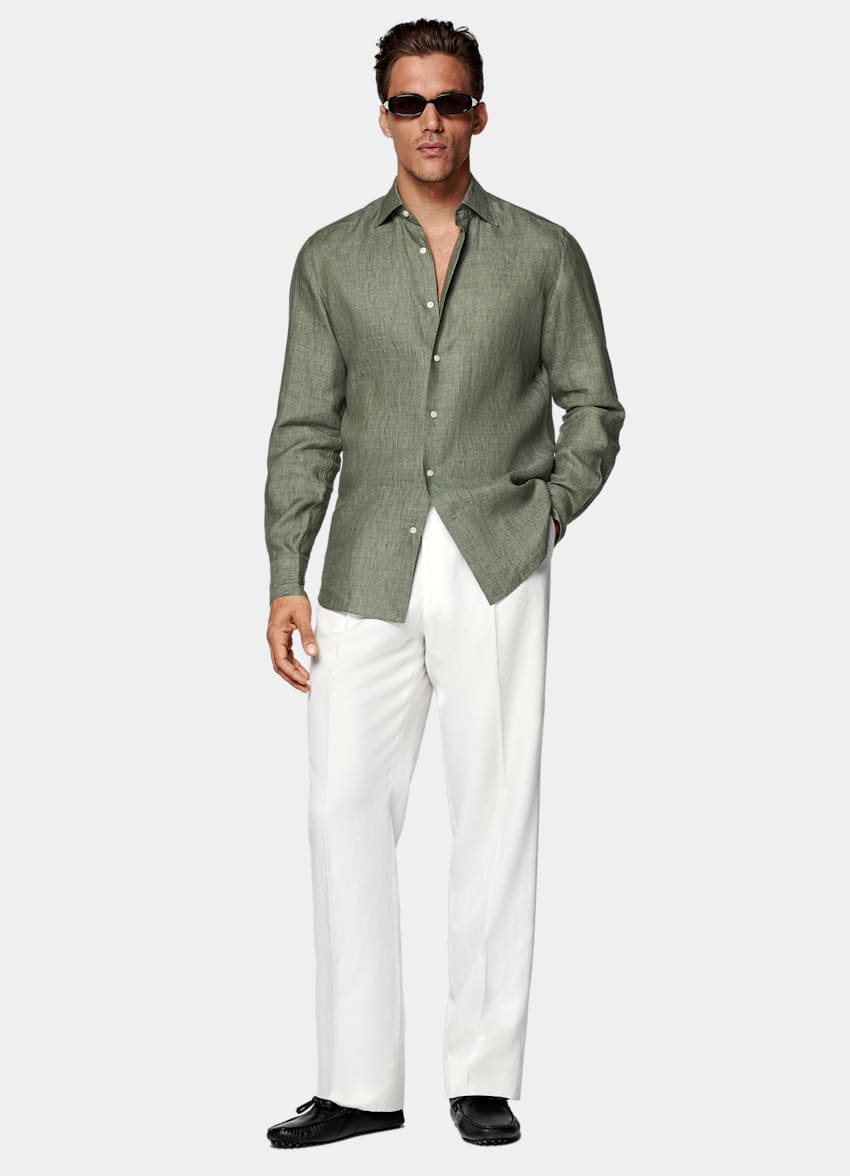 Green Tailored Fit Shirt