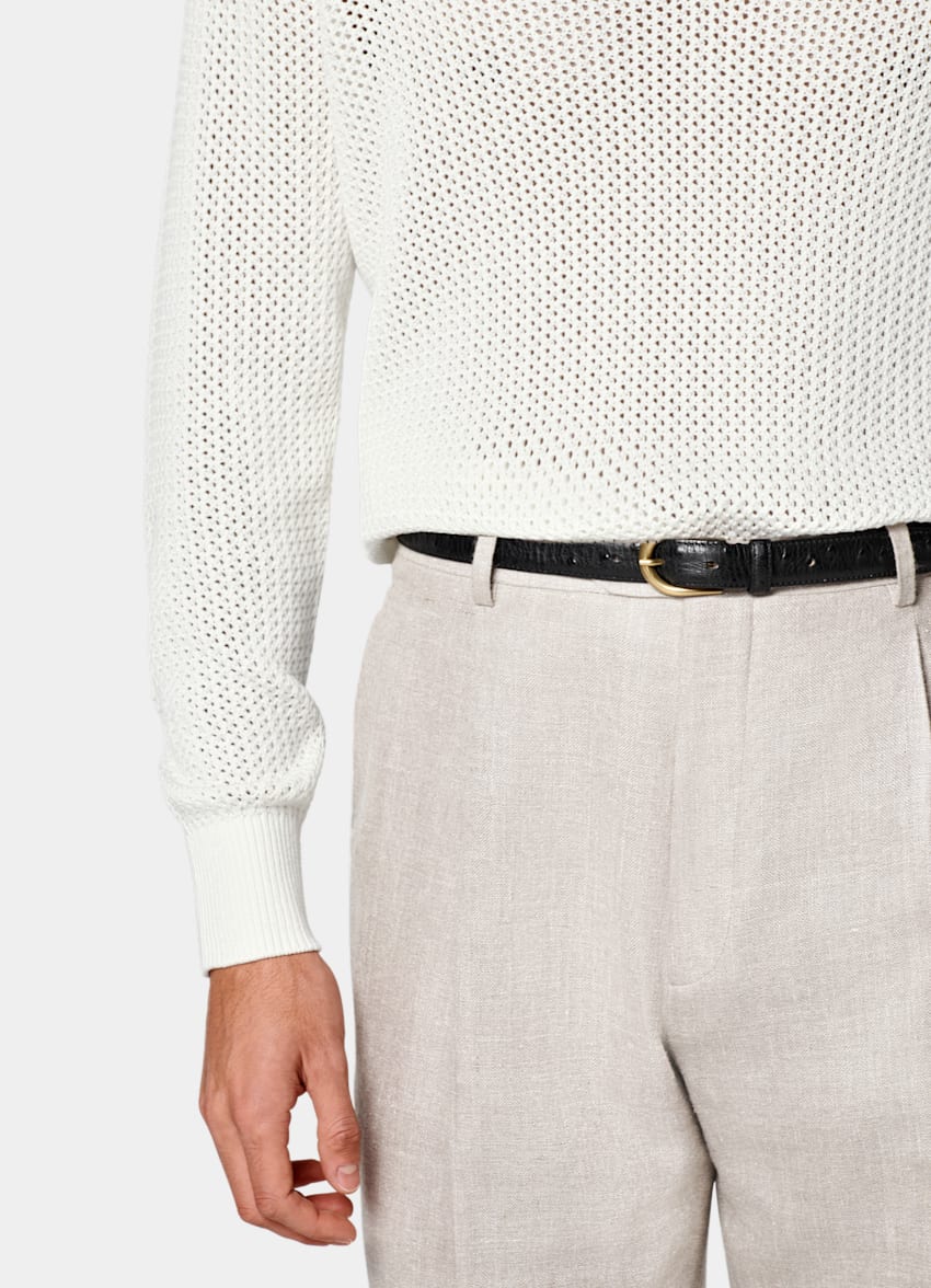 Off-White Crochet V-Neck