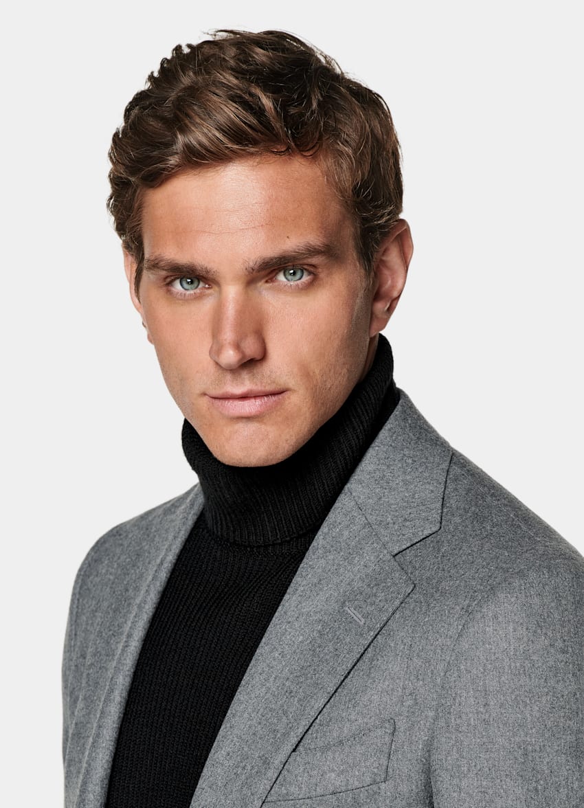 Mid Grey Tailored Fit Havana Suit Jacket