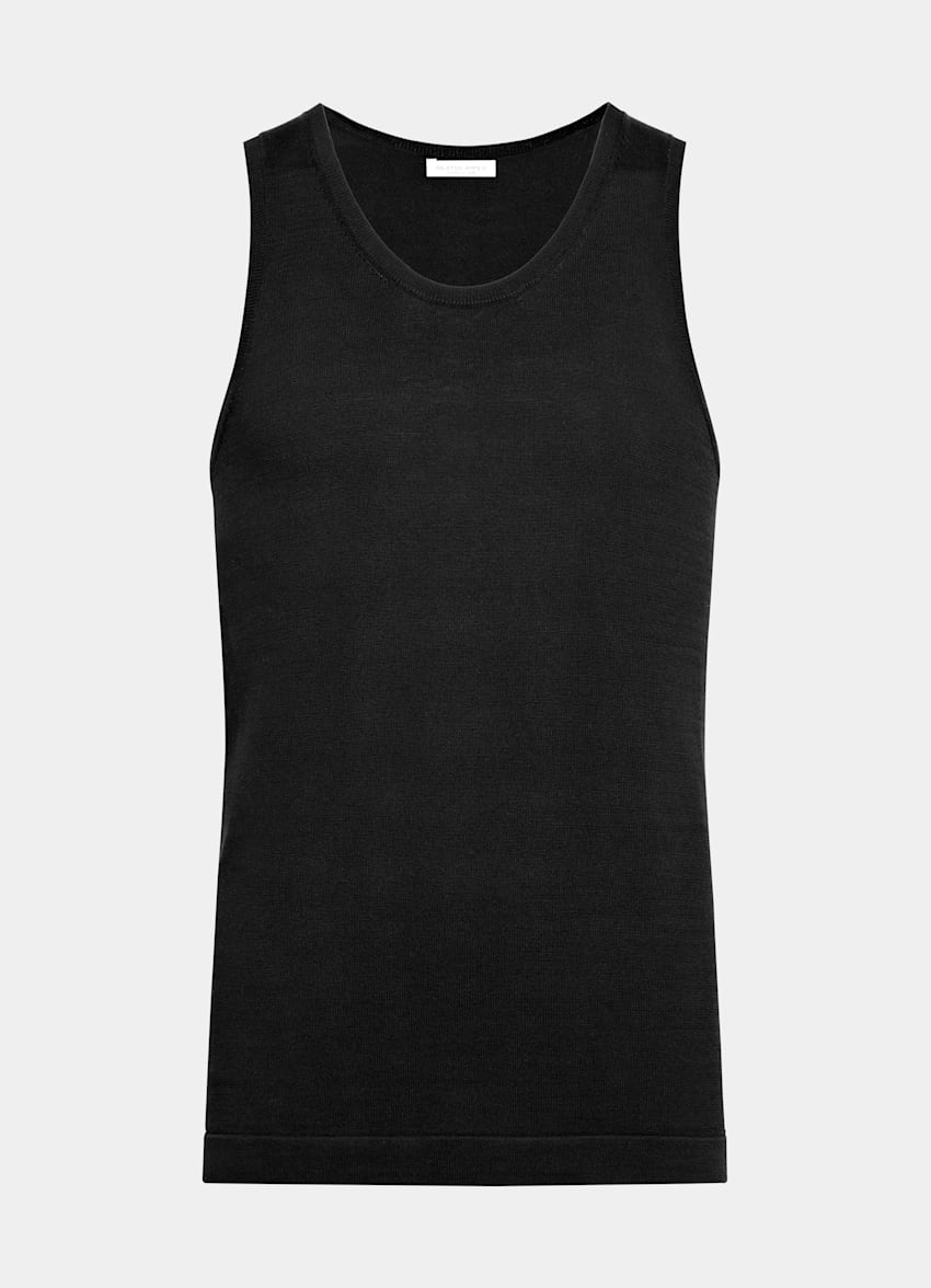 Black Knitted Tank Top