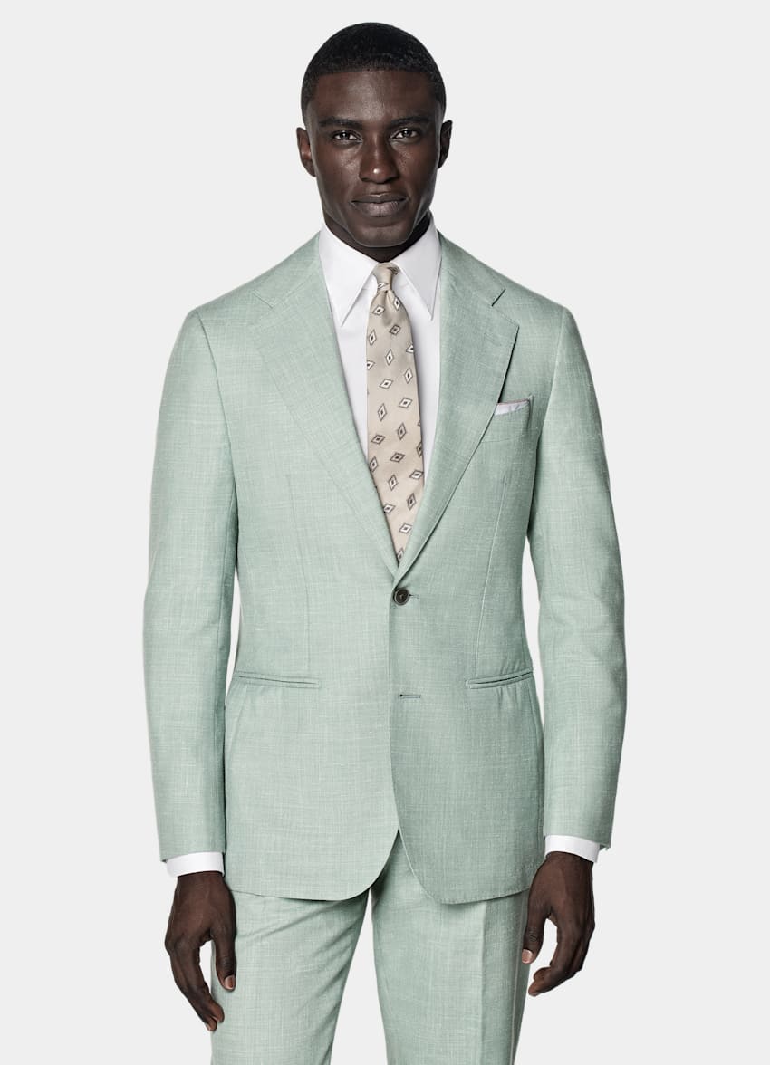 Light Green Tailored Fit Havana Suit