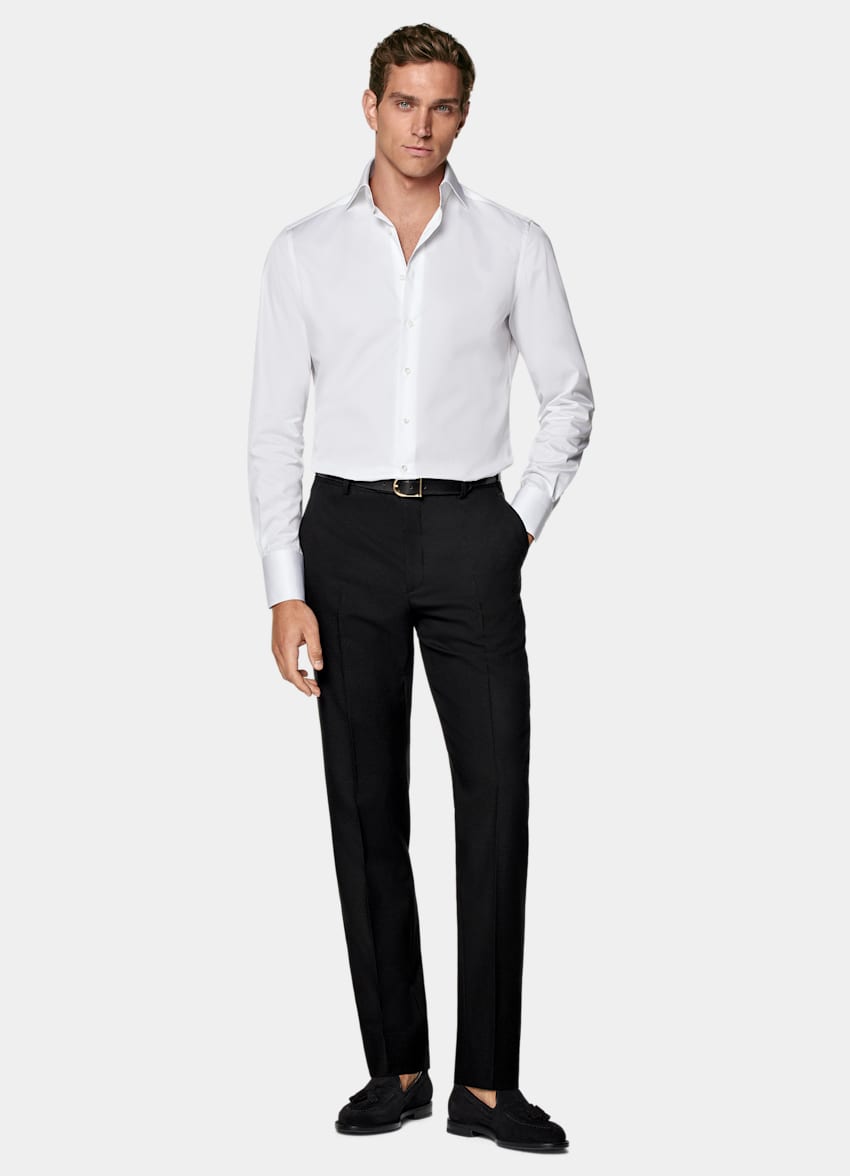 White Twill Tailored Fit Shirt