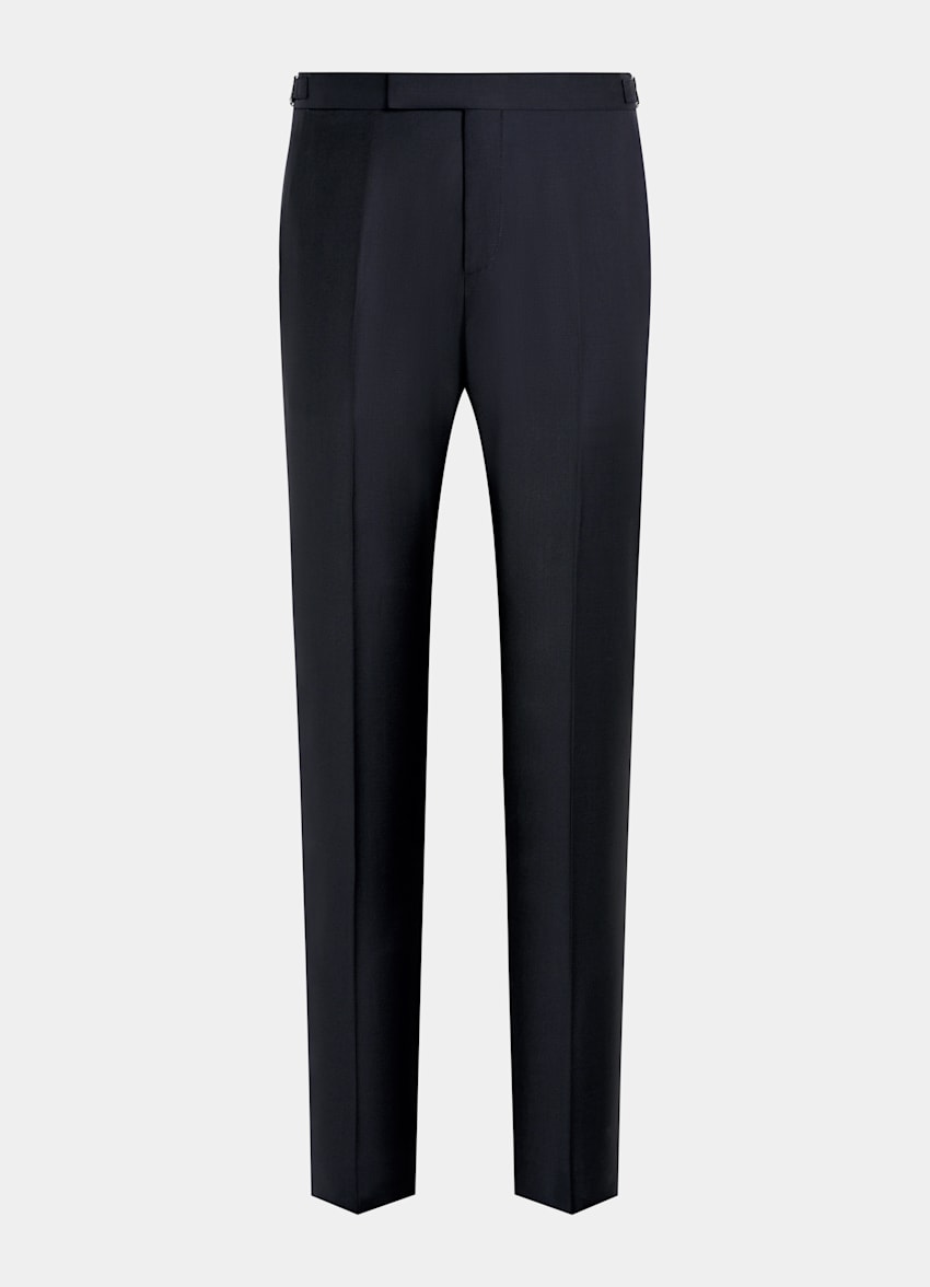 Navy Slim Leg Straight Tuxedo Pants