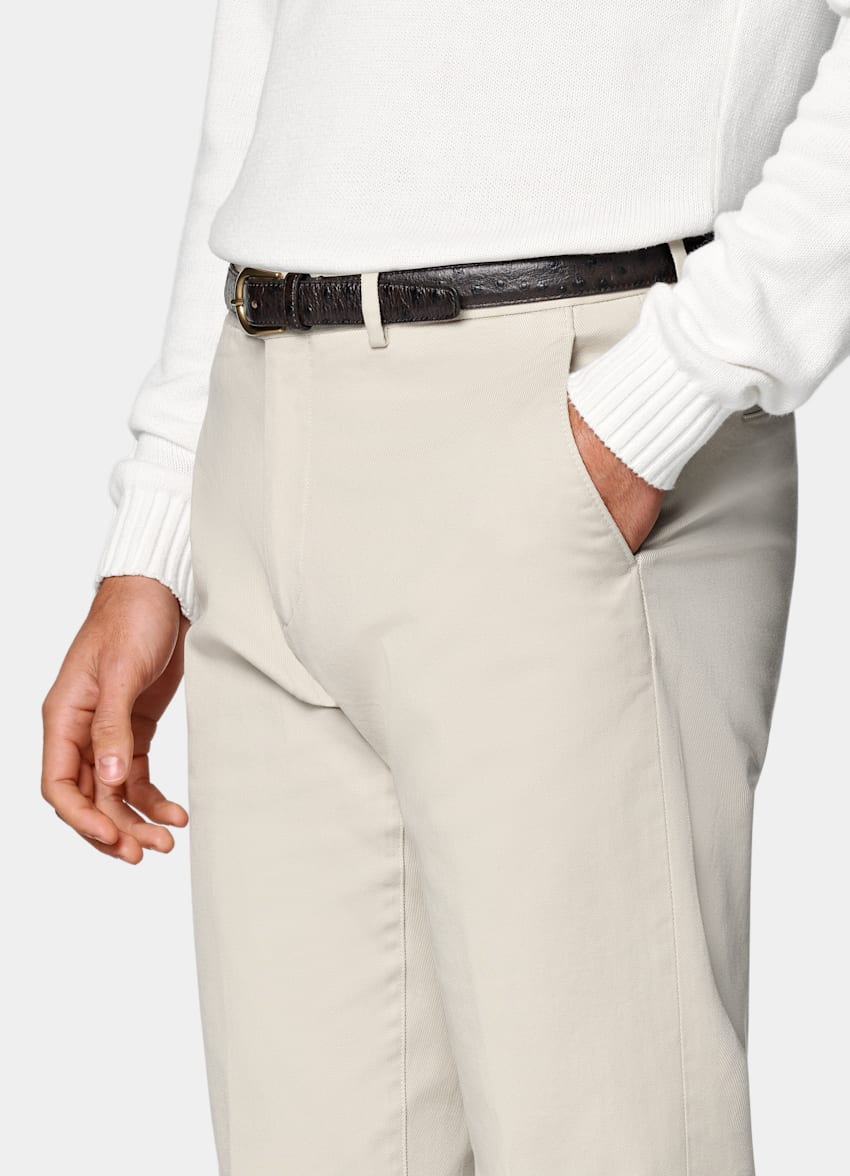Sand Slim Leg Straight Chinos
