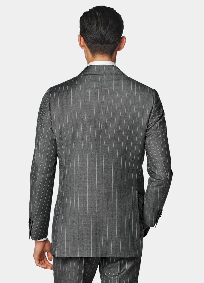 Mid Grey Striped Custom Made Suit