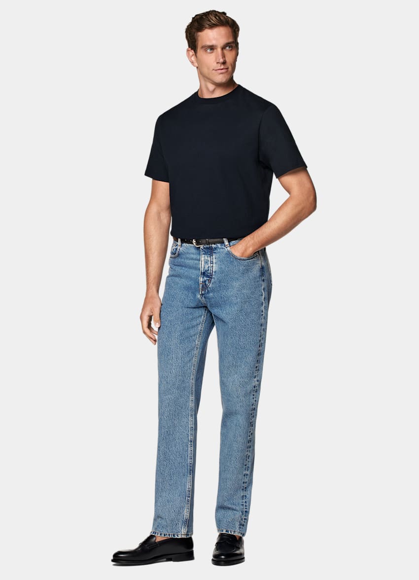 Navy Crewneck T-Shirt