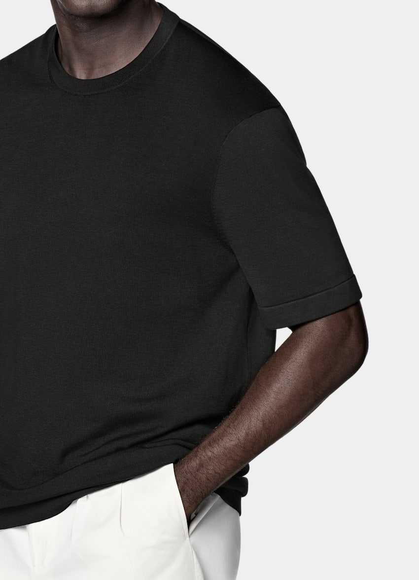 Black Short Sleeve Crewneck