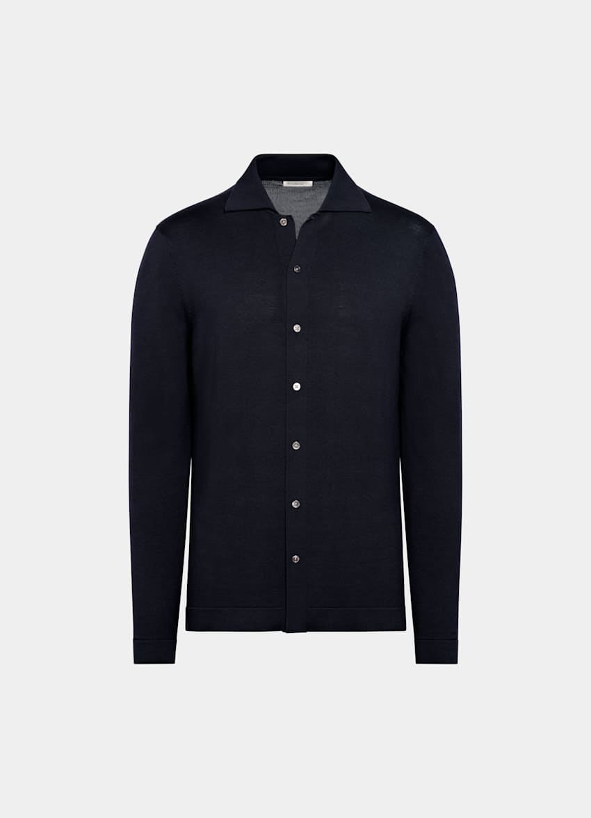 Black Long Sleeve Polo Cardigan
