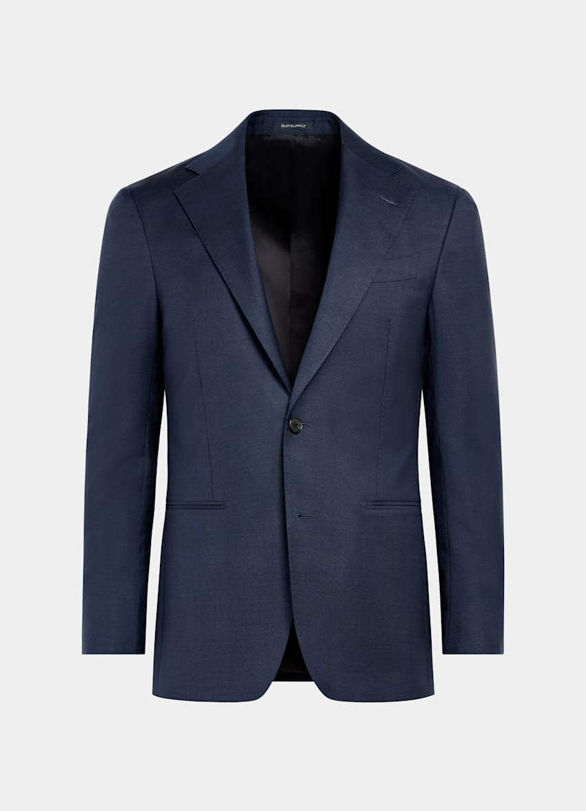 Mid Blue Checked Custom Made Suit