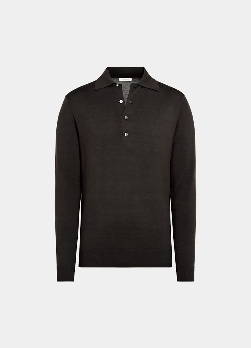 Black Long Sleeve Polo