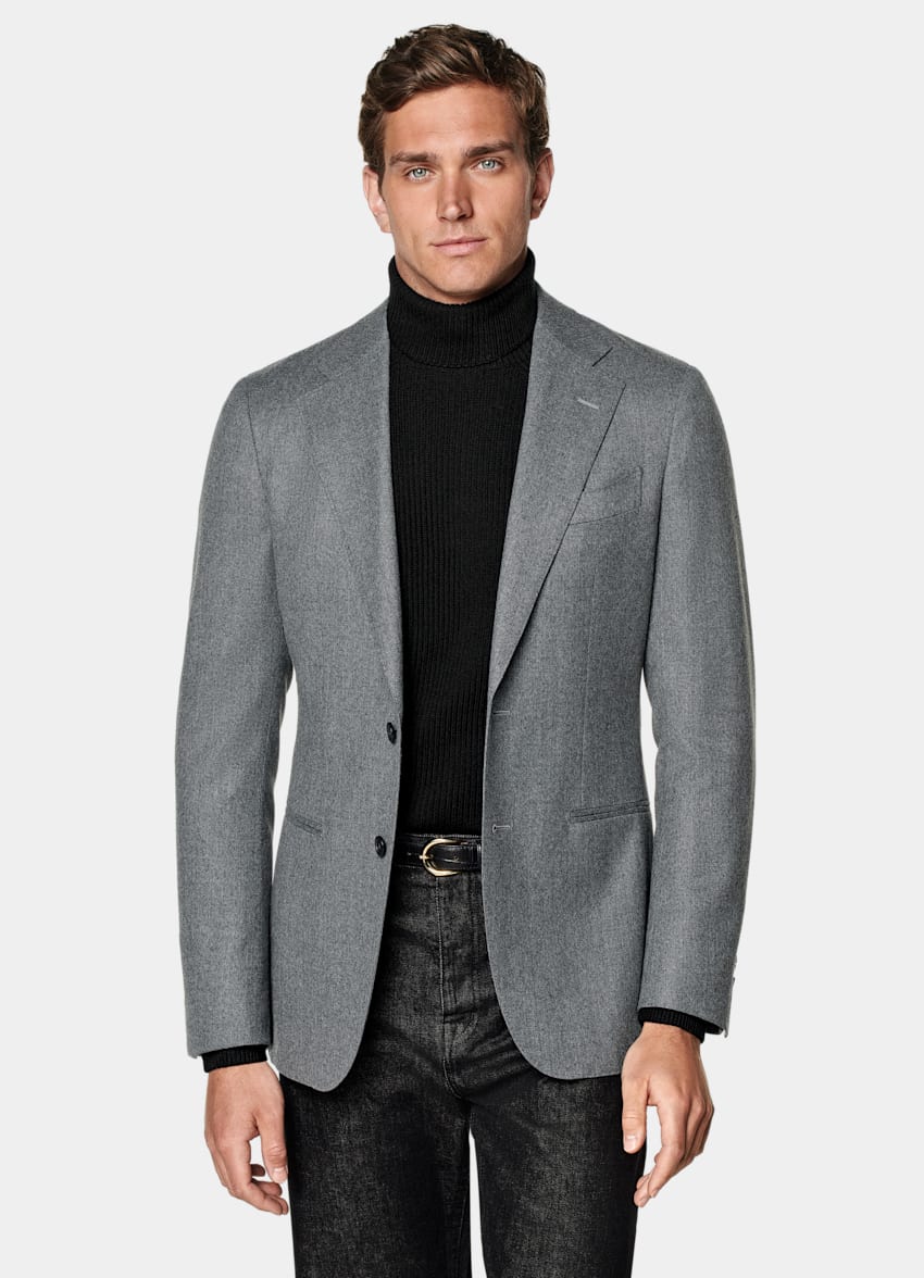Mid Grey Tailored Fit Havana Suit Jacket