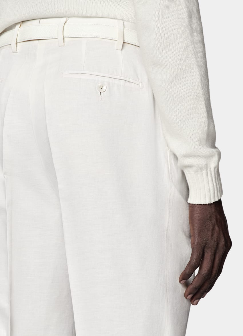 White Wide Leg Straight Pants