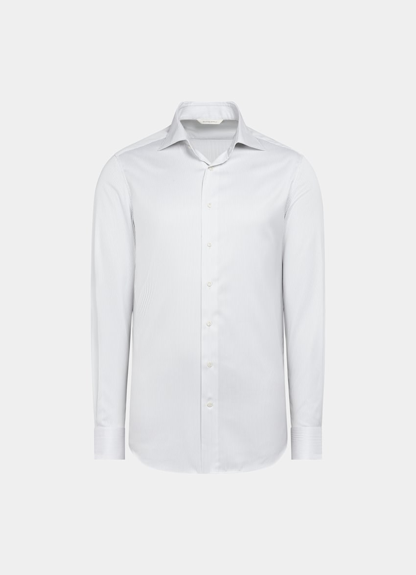 Light Blue Houndstooth Houndstooth Tailored Fit Shirt
