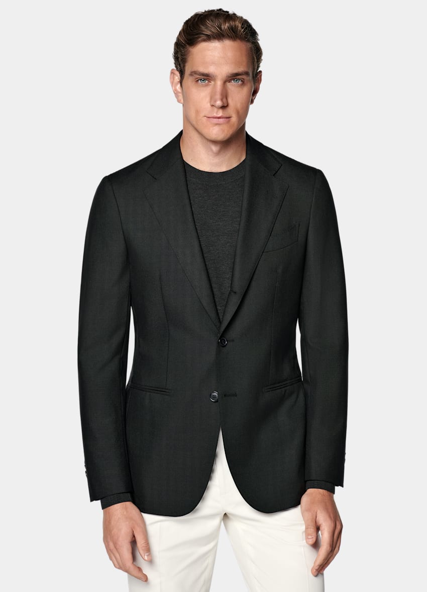 Dark Green Tailored Fit Havana Suit Jacket