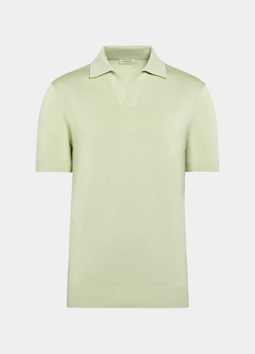 Light Green Buttonless Polo