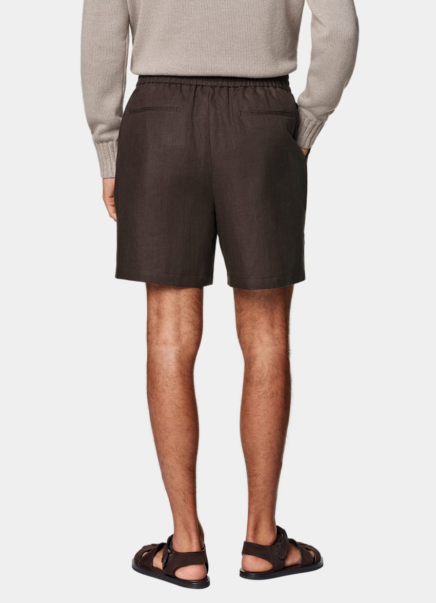 Mid Brown Straight Leg Shorts