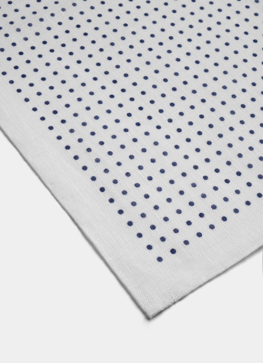 White Dots Pocket Square