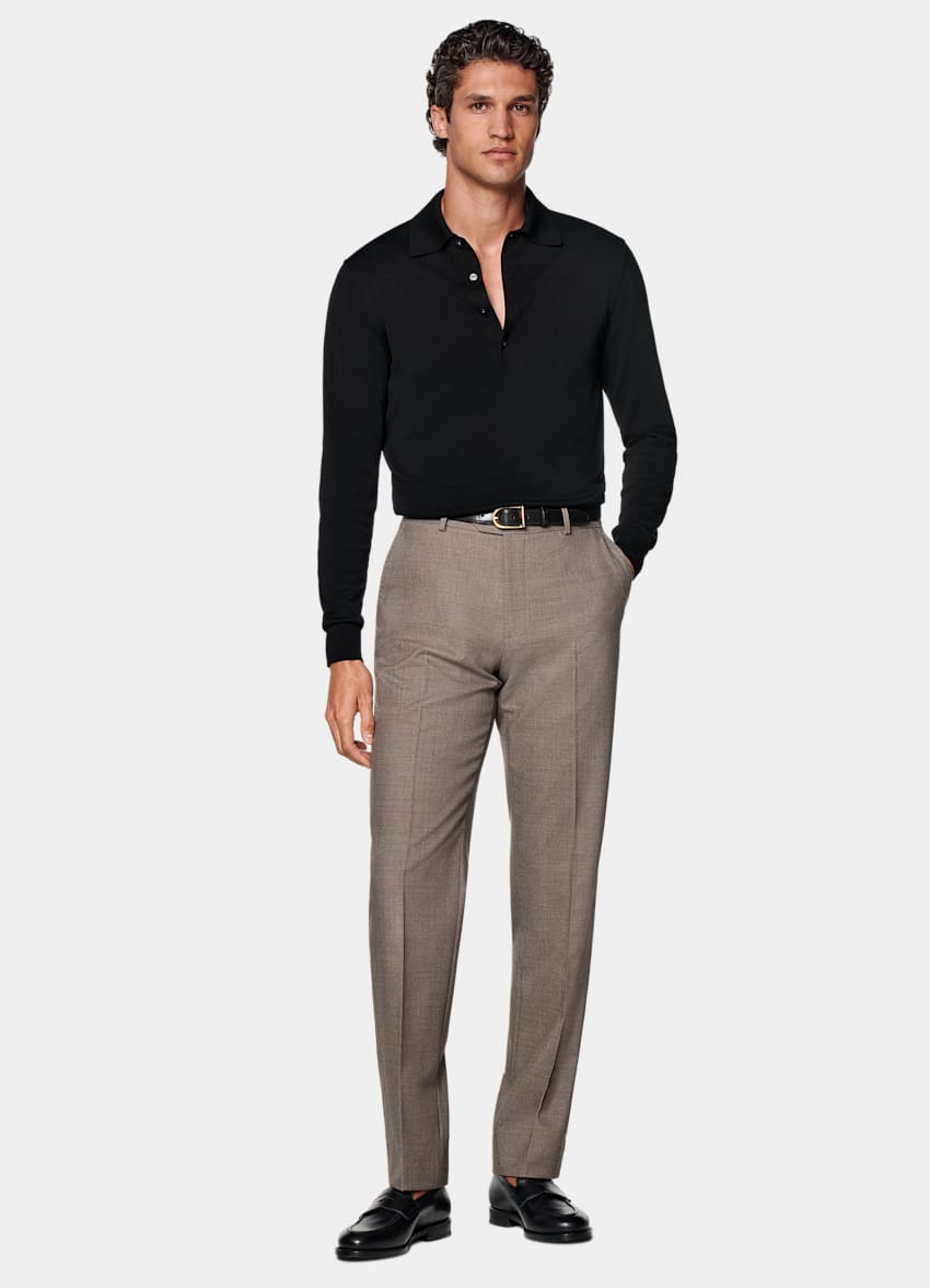 Taupe Straight Leg Pants