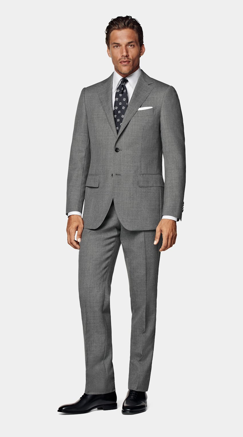 Mid Grey Perennial Tailored Fit Lazio Suit