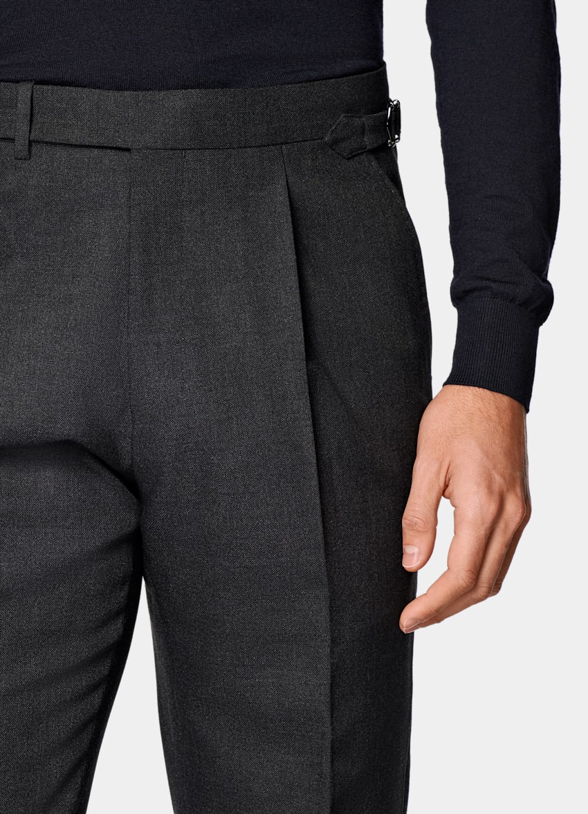 Dark Grey Slim Leg Tapered Pants