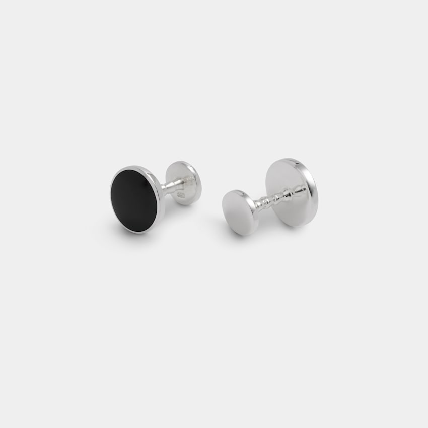 Silver Round Cufflinks