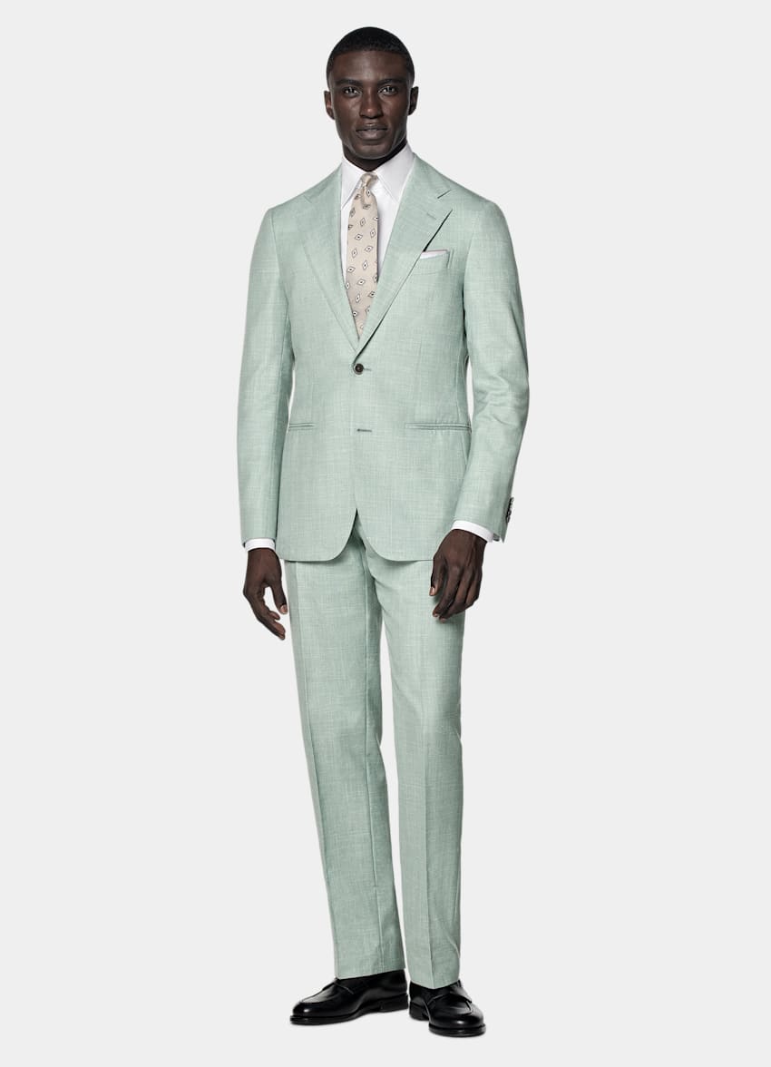 Light Green Tailored Fit Havana Suit