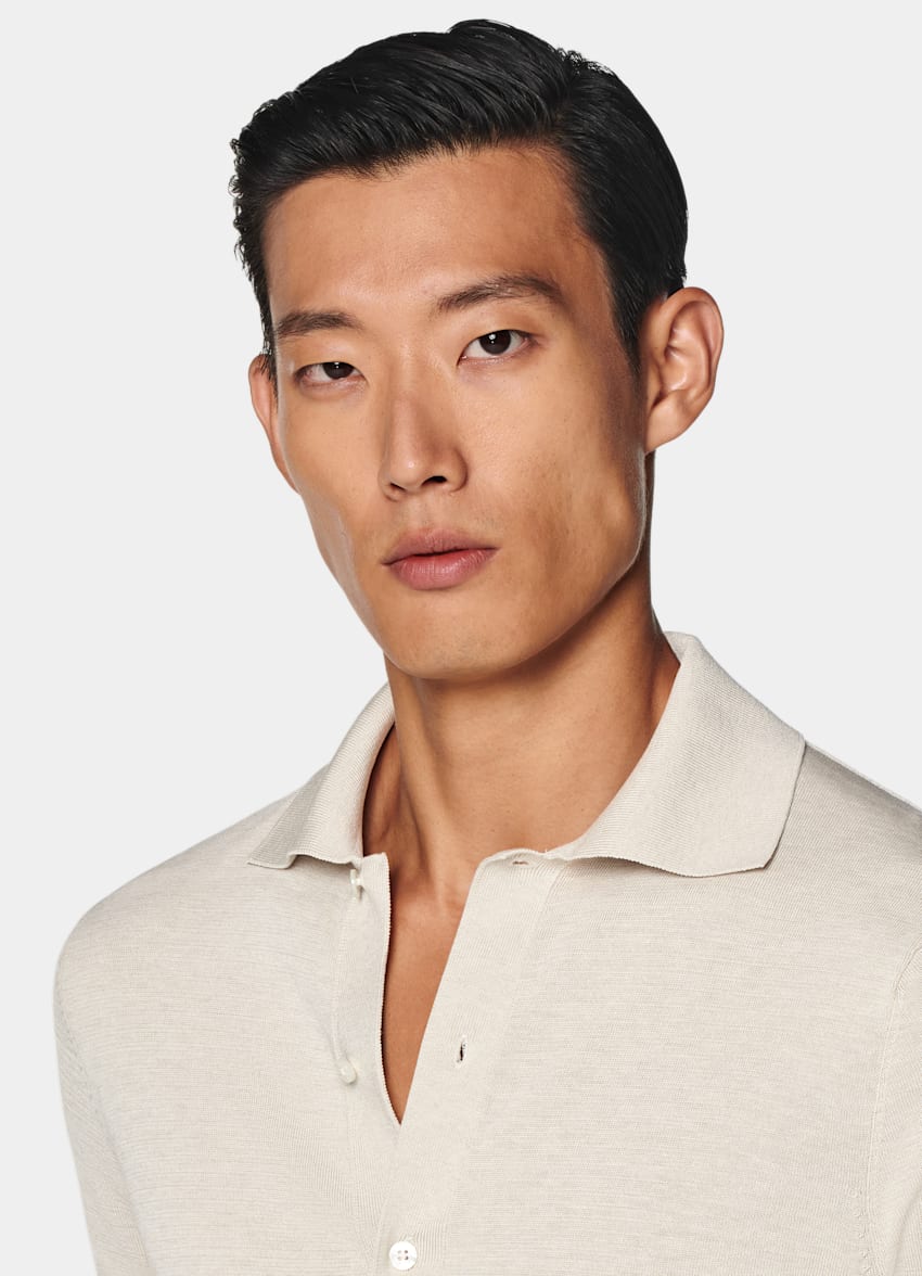 Sand Polo Cardigan