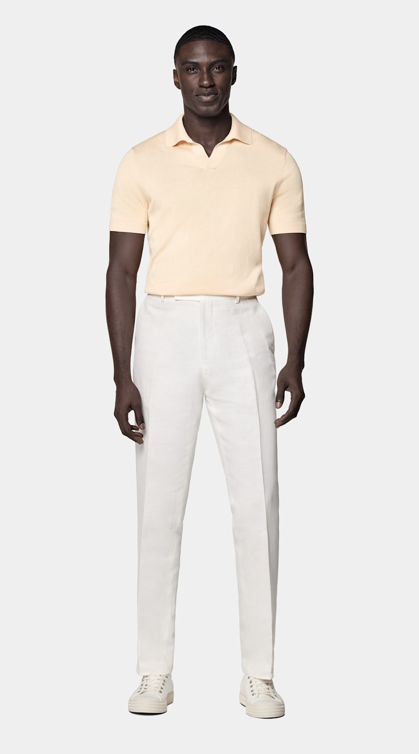 Light Yellow Buttonless Polo