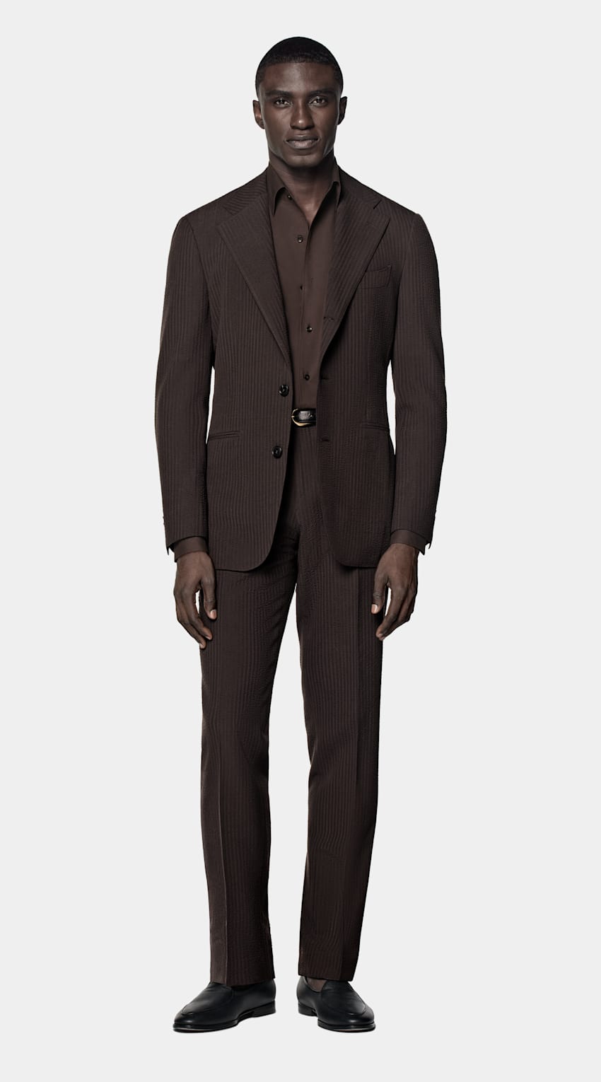Dark Brown Relaxed Fit Roma Suit