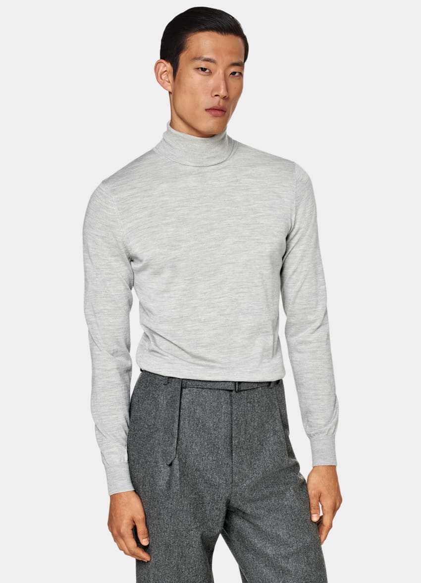 Light Grey Merino Turtleneck
